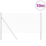 Vidaxl poteau de clôture argent 10 x 1,2 m (maille 40 x 40 mm) acier