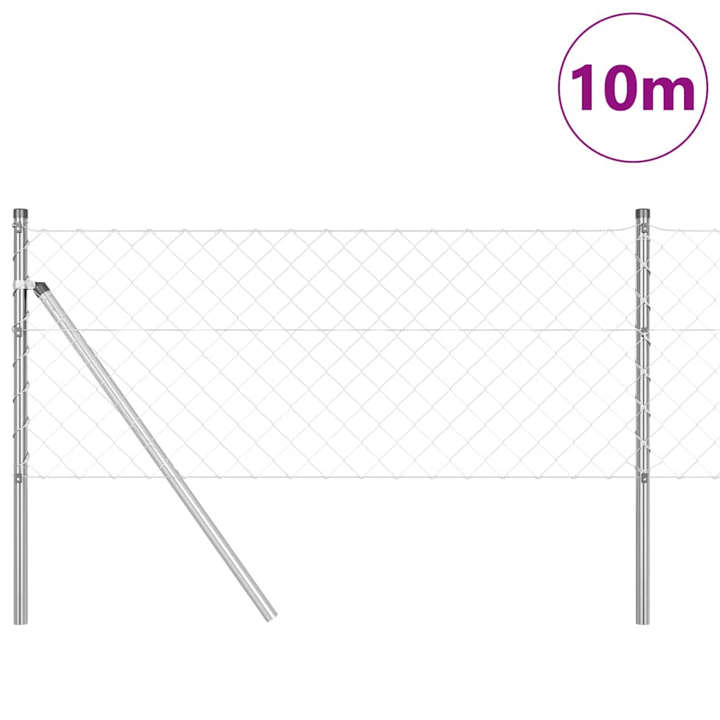 Vidaxl poteau de clôture argent 10 x 0,4 m (maille 60 x 60 mm) acier