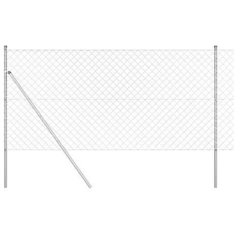 Vidaxl poteau de clôture argent 10 x 1 m (maille 60 x 60 mm) acier