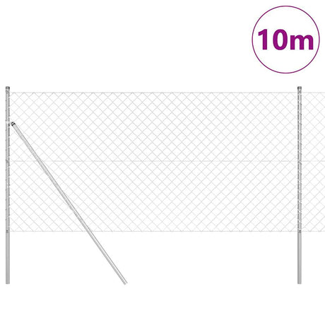 Vidaxl poteau de clôture argent 10 x 1 m (maille 60 x 60 mm) acier