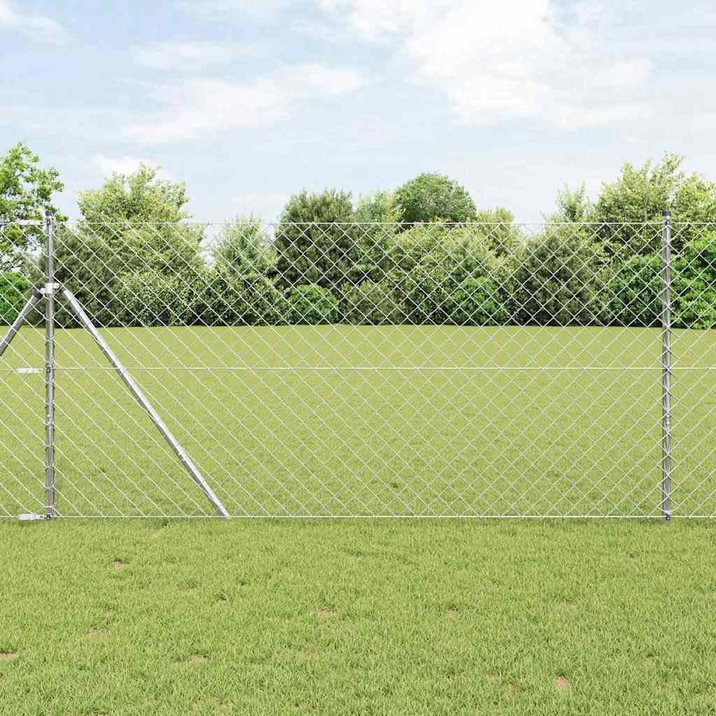 Vidaxl poteau de clôture argent 10 x 1,2 m (maille 60 x 60 mm) acier