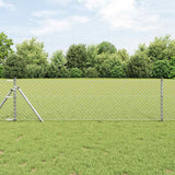 Vidaxl poteau de clôture argent 25 x 0,4 m (maille 40 x 40 mm) acier