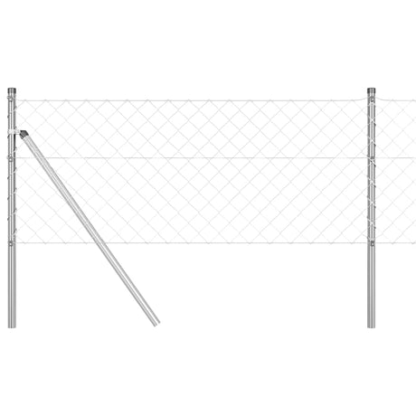 Vidaxl poteau de clôture argent 25 x 0,4 m (maille 60 x 60 mm) acier