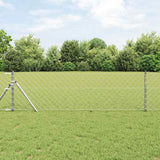 Vidaxl poteau de clôture argent 25 x 0,8 m (maille 60 x 60 mm) acier