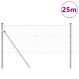 Vidaxl poteau de clôture argent 25 x 0,8 m (maille 60 x 60 mm) acier