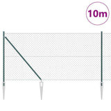 Vidaxl poteau de clôture vert 10 x 1 m (maille 40 x 40 mm) acier et PVC
