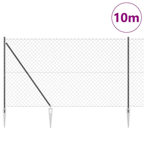 Poteau de clôture Vidaxl gris 10 x 1,5 m (maille 60 x 60 mm)