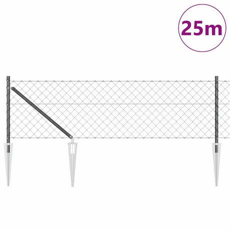 Poteau de clôture Vidaxl gris 25 x 0,4 m (maille 60 x 60 mm)