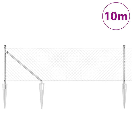 Vidaxl poteau de clôture argent 10 x 0,4 m (maille 40 x 40 mm) acier