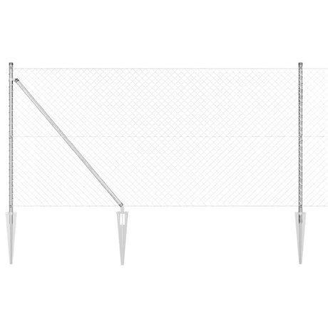 Vidaxl poteau de clôture argent 10 x 1 m (maille 40 x 40 mm) acier
