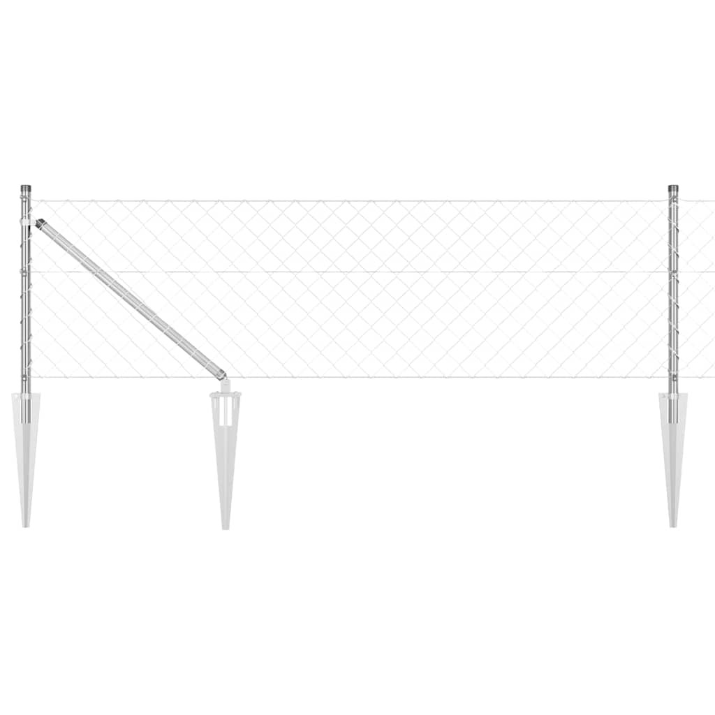 Vidaxl poteau de clôture argent 10 x 0,8 m (maille 60 x 60 mm) acier
