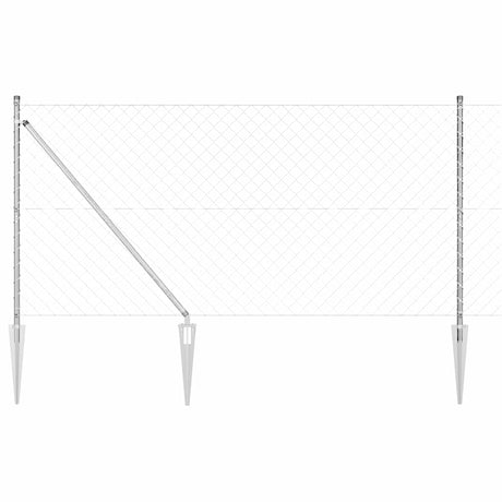 Vidaxl poteau de clôture argent 10 x 1,4 m (maille 60 x 60 mm) acier