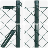 Vidaxl poteau de clôture vert 10 x 1 m (maille 60 x 60 mm) acier et PVC