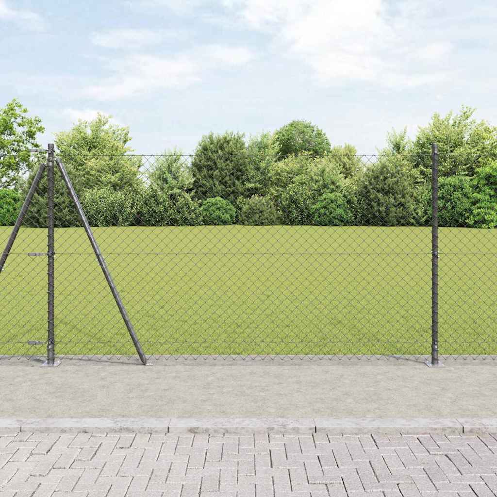 Poteau de clôture Vidaxl gris 10 x 1,2 m (maille 40 x 40 mm)