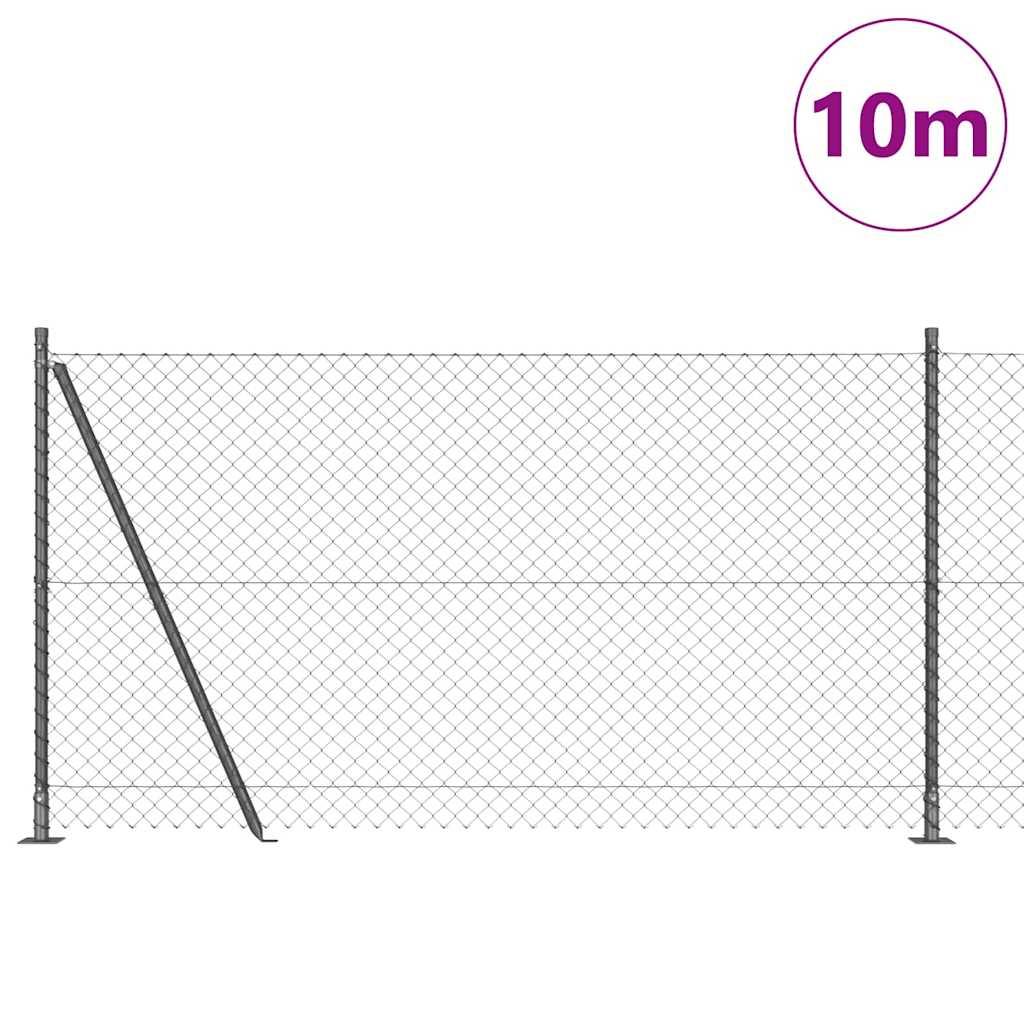 Poteau de clôture Vidaxl gris 10 x 1,2 m (maille 40 x 40 mm)