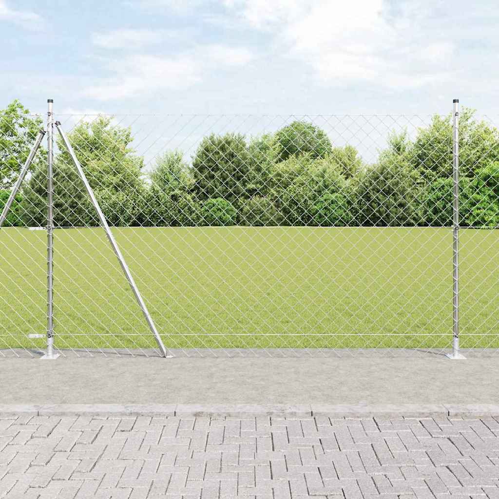 Vidaxl poteau de clôture argent 10 x 1,4 m (maille 60 x 60 mm) acier