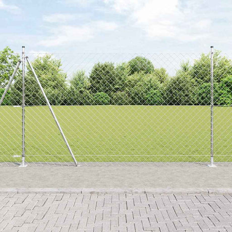 Vidaxl poteau de clôture argent 10 x 1,6 m (maille 60 x 60 mm) acier