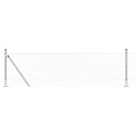 Vidaxl poteau de clôture argent 25 x 0,6 m (maille 60 x 60 mm) acier