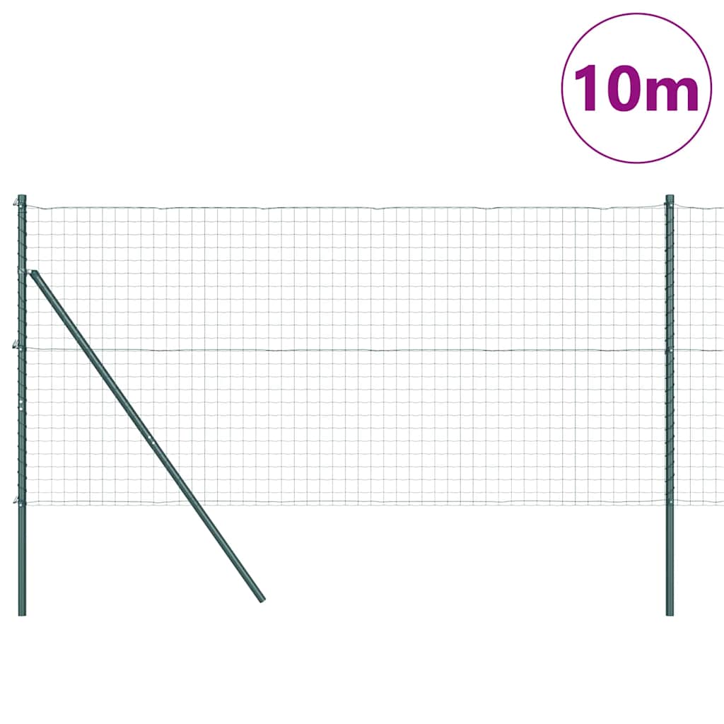 Clôture Vidaxxl avec poteau vert 1 x 10 m acier et PVC