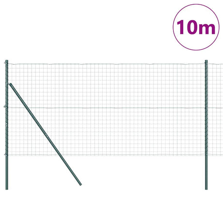 Clôture Vidaxxl avec poteau vert 1,2 x 10 m acier et PVC
