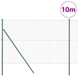 Clôture Vidaxl avec poteau vert 1,6 x 10 m acier et PVC
