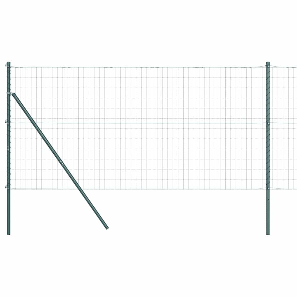 Clôture Vidaxxl avec poteau vert 1,2 x 10 m acier et PVC