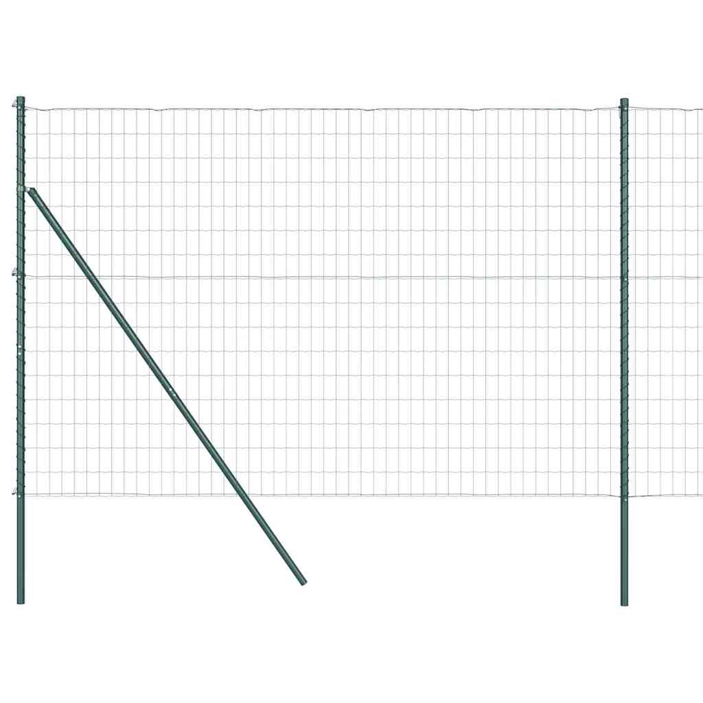 Clôture Vidaxl avec poteau vert 1,5 x 10 m acier et PVC