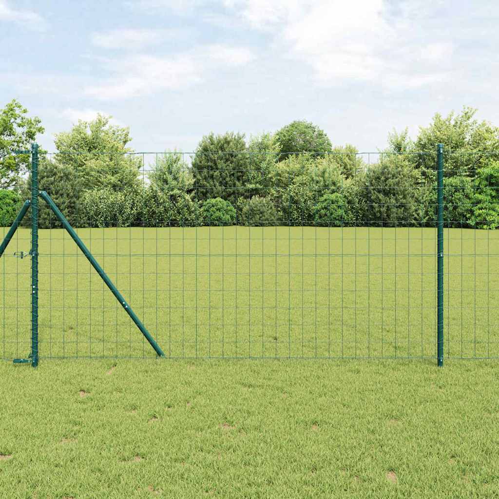 Clôture Vidaxxl avec poteau vert 1,2 x 10 m acier et PVC
