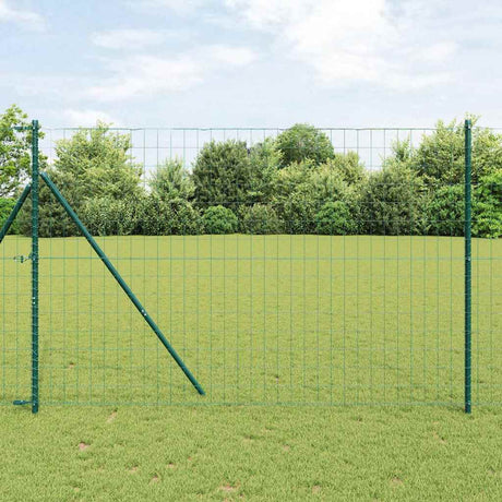 Clôture Vidaxl avec poteau vert 1,5 x 10 m acier et PVC