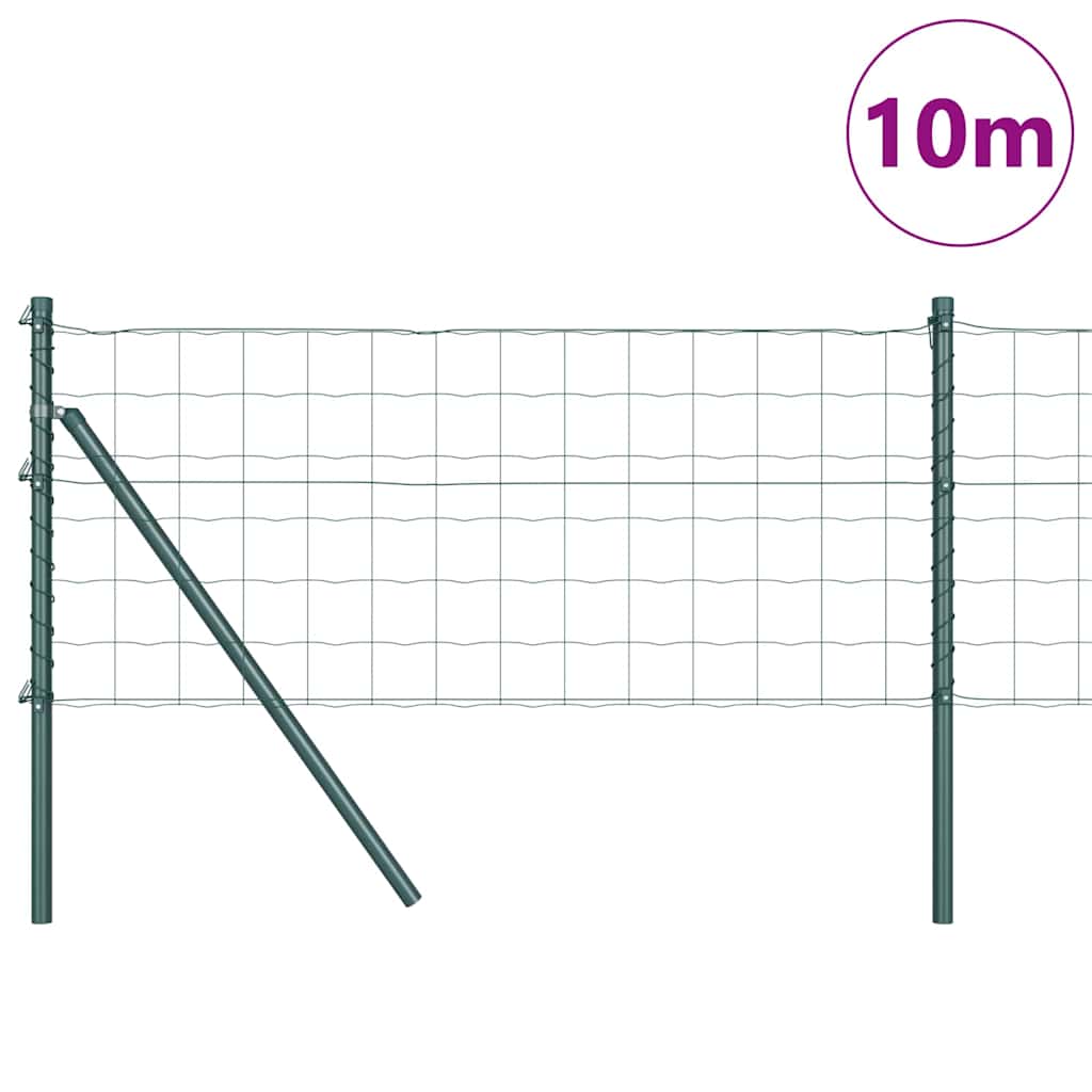 Clôture Vidaxxl avec poteau vert 0,6 x 10 m acier et PVC