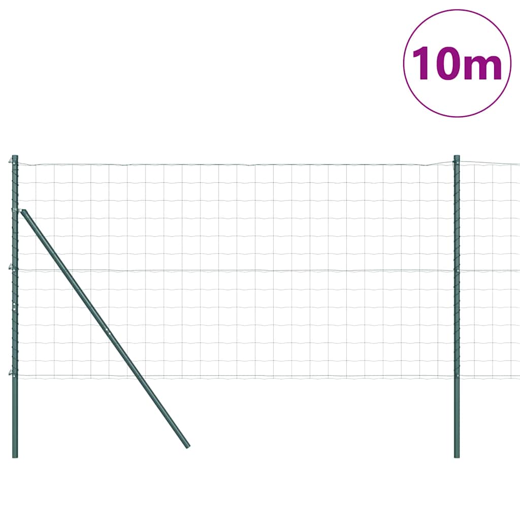 Clôture Vidaxxl avec poteau vert 1,4 x 10 m acier et PVC