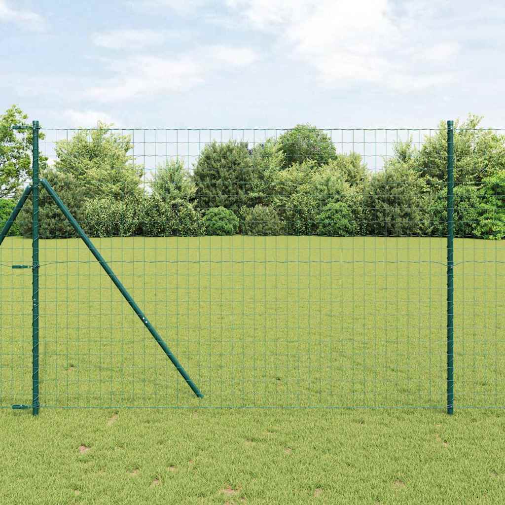Clôture Vidaxxl avec poteau vert 1,5 x 10 m en acier