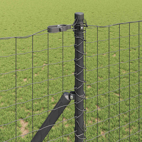 Clôture Vidaxl avec poteau gris 1 x 10 m acier et PVC
