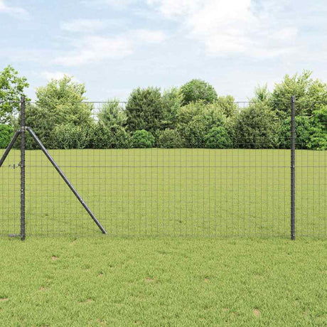 Clôture Vidaxl avec poteau gris 1 x 10 m acier et PVC