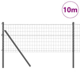 Clôture Vidaxl avec poteau gris 0,8 x 10 m acier et PVC