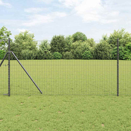 Clôture Vidaxl avec poteau gris 1,2 x 10 m acier et PVC