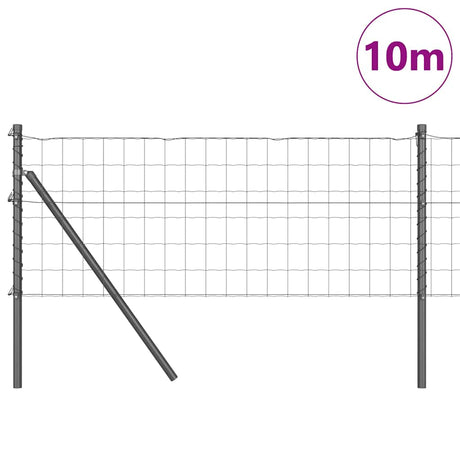Clôture Vidaxl avec poteau gris 0,4 x 10 m acier et PVC