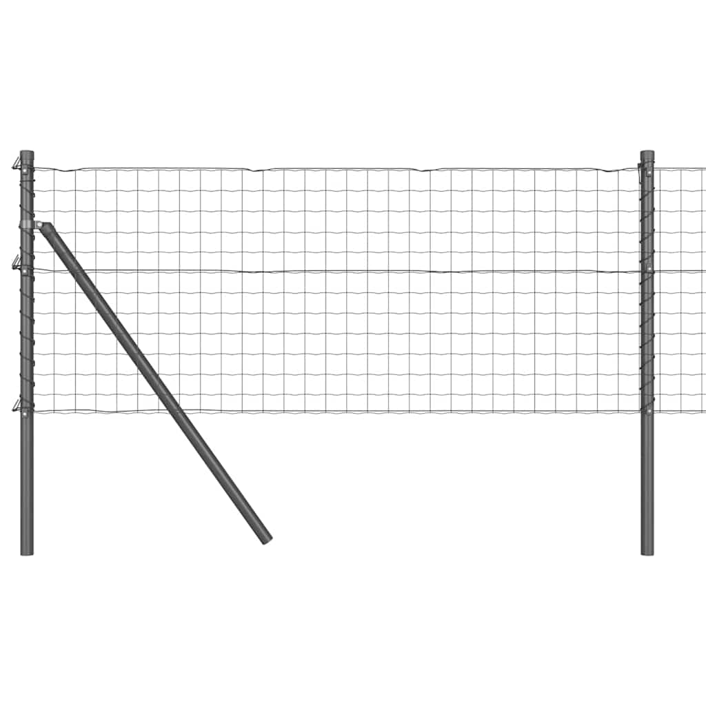 Clôture Vidaxl avec poteau gris 0,4 x 25 m acier et PVC