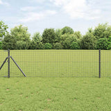 Clôture Vidaxl avec poteau gris 0,8 x 25 m acier et PVC