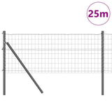Clôture Vidaxl avec poteau gris 0,6 x 25 m acier et PVC