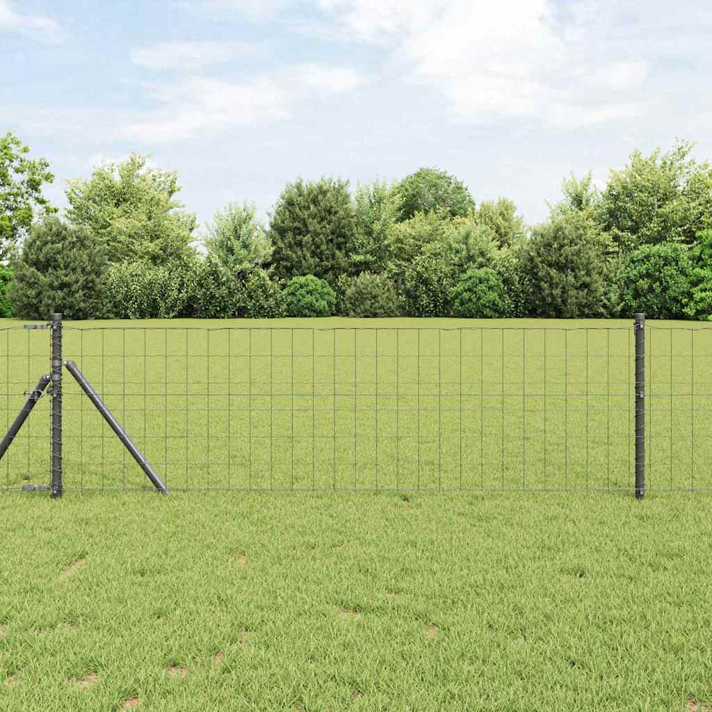 Clôture Vidaxl avec poteau gris 0,8 x 25 m acier et PVC