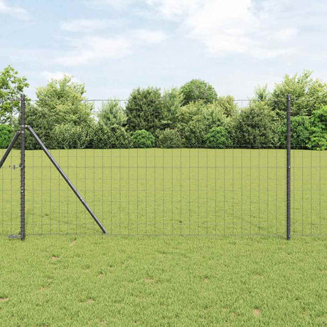 Clôture Vidaxl avec poteau gris 1 x 25 m acier et PVC