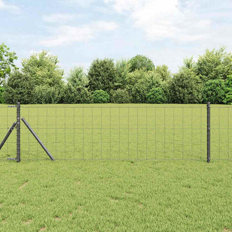 Clôture Vidaxl avec poteau gris 0,4 x 25 m acier et PVC