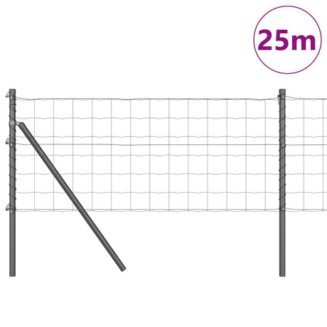 Clôture Vidaxxl avec poteau gris 0,8 x 25 m en acier