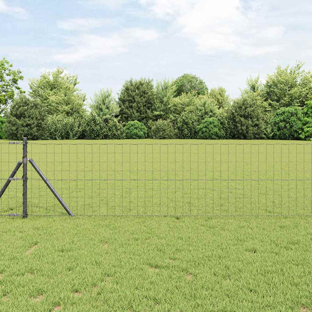 Clôture Vidaxl avec poteau gris 0,4 x 10 m acier et PVC