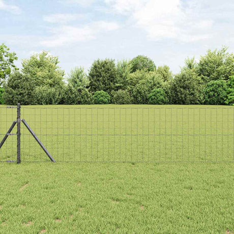Clôture Vidaxl avec poteau gris 0,6 x 25 m acier et PVC
