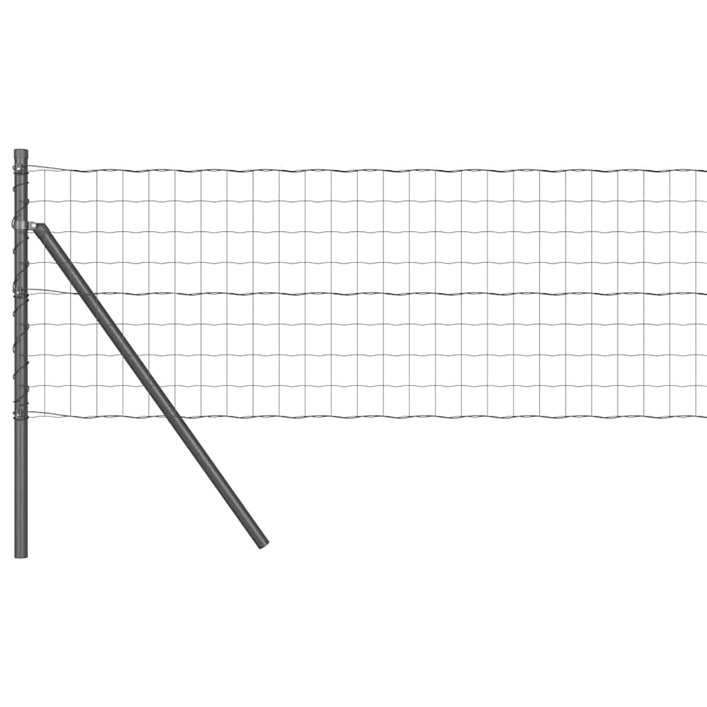 Clôture Vidaxl avec poteau gris 0,6 x 25 m acier et PVC