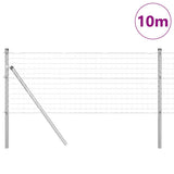 Clôture Vidaxl avec poteau argent 0,4 x 10 m acier et PVC