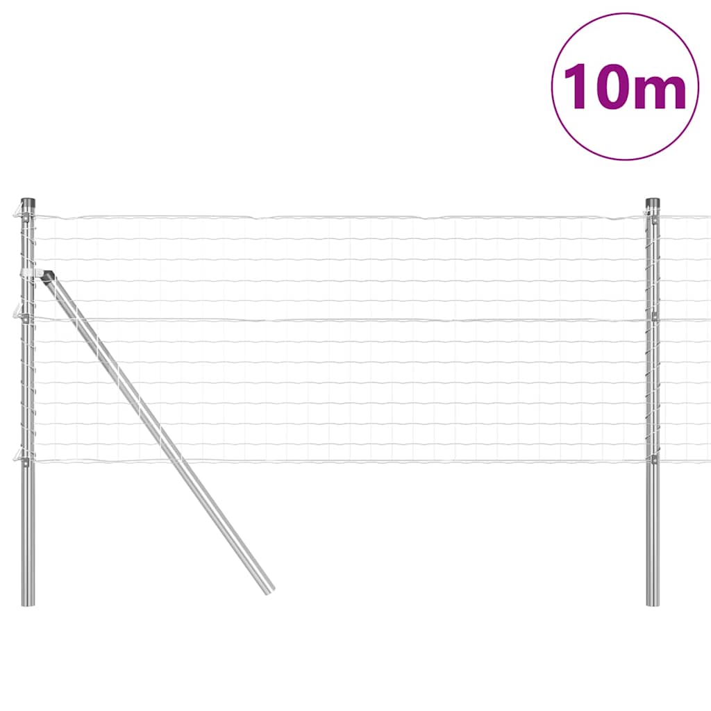 Clôture Vidaxl avec poteau argent 0,6 x 10 m acier et PVC