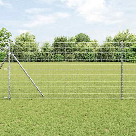 Clôture Vidaxl avec poteau argent 1,2 x 10 m acier et PVC